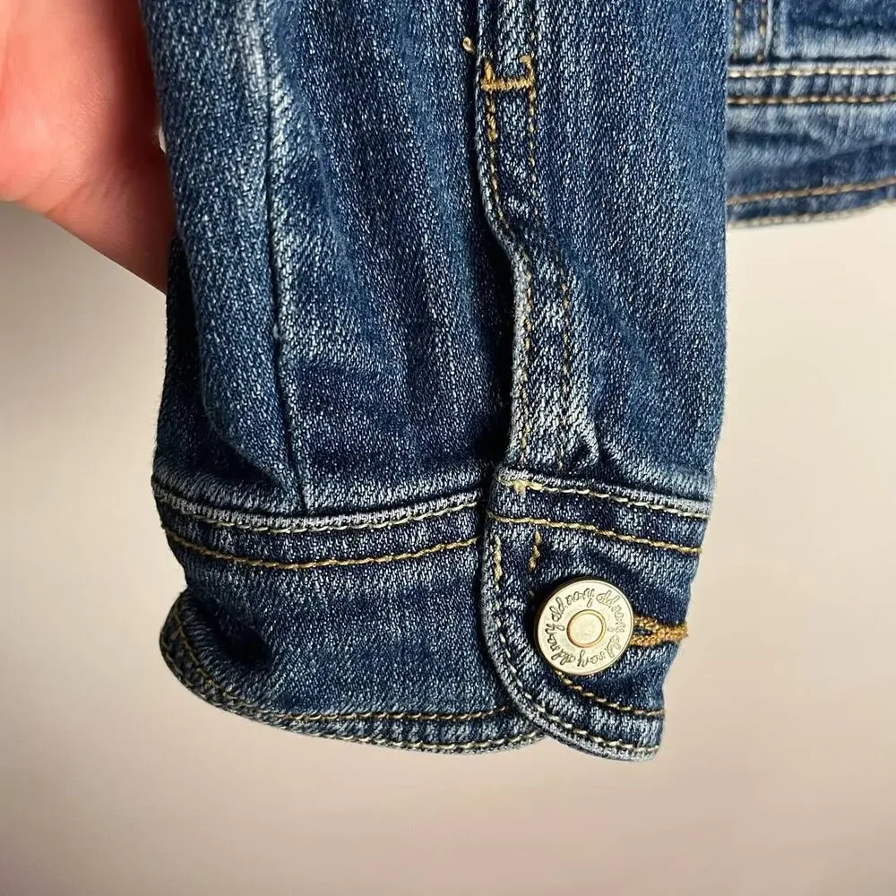OLD NAVY Classic‎ Blue Denim Medium Wash Basic Button Up Jean Jacket Sz Large